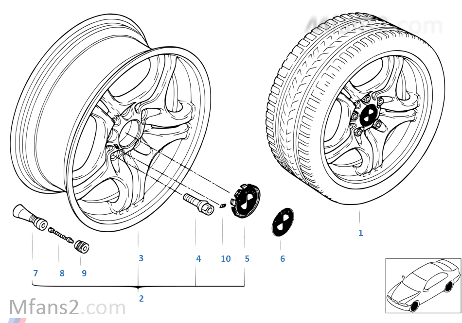 BMW alloy wheel, M double spoke 68