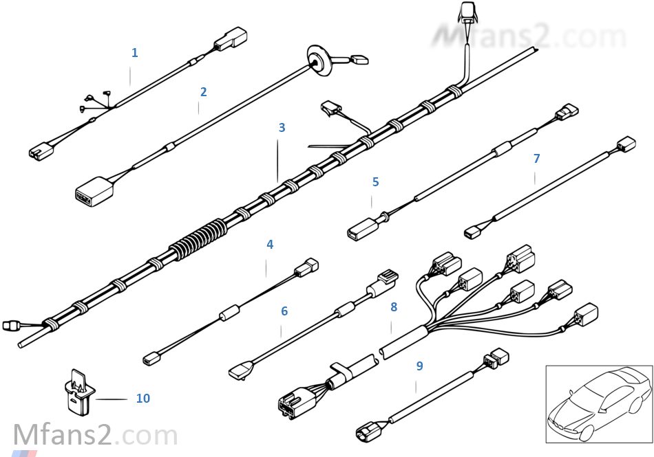 Various additional cable harnesses