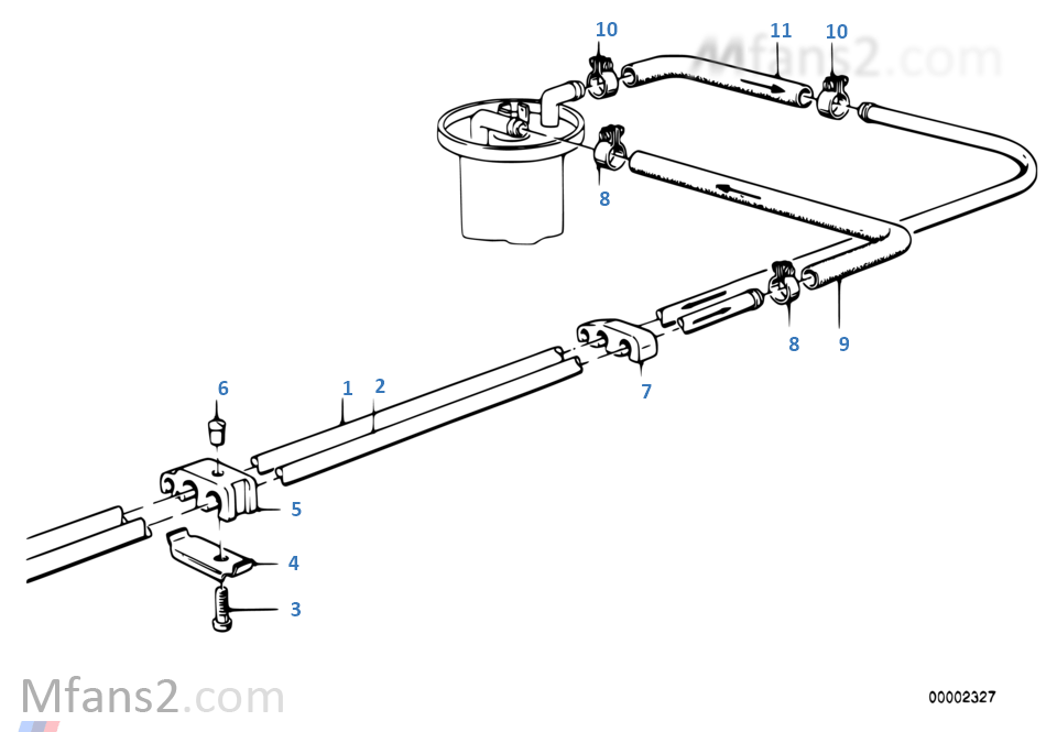 Circuito de combustível/tubos