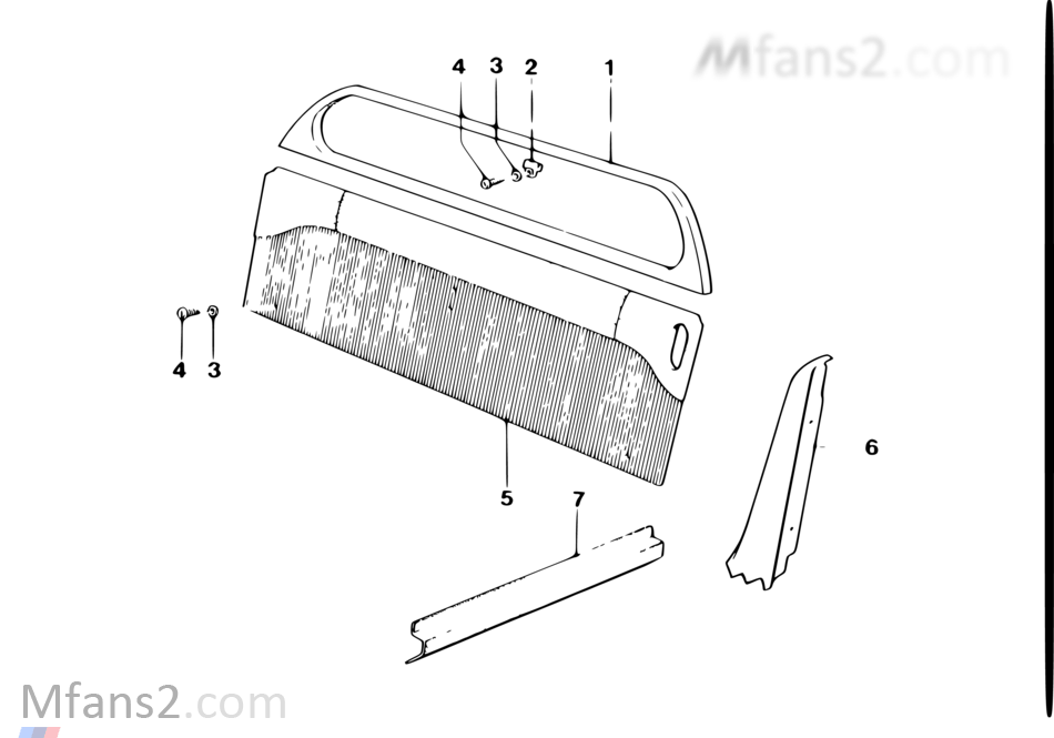 Trim panel, backrest part