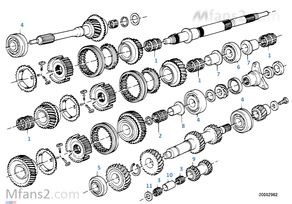 Getrag 265/5 gear wh.set parts/r.bearing