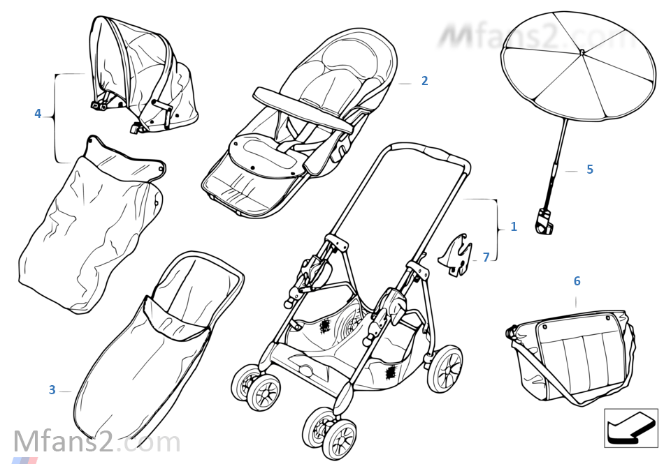 BMW buggy chroom-marine met accessoires