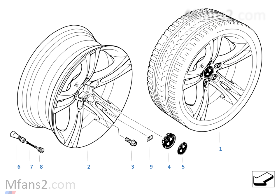 BMW alloy wheel, M double spoke 184