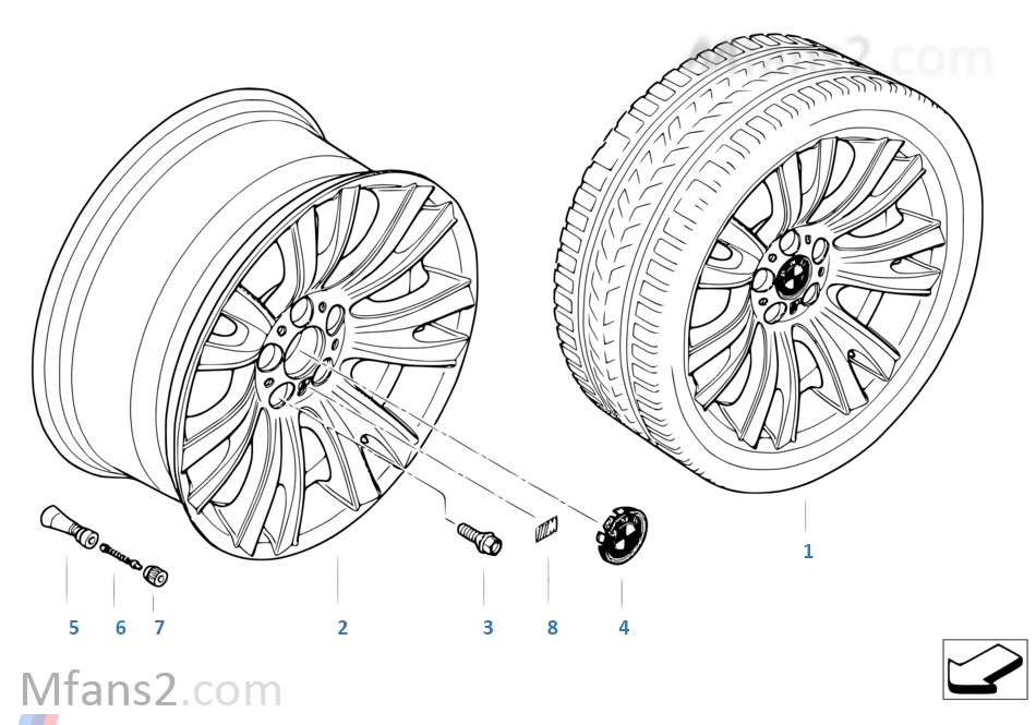 BMW 輕合金車輪 M V 型輪幅 223