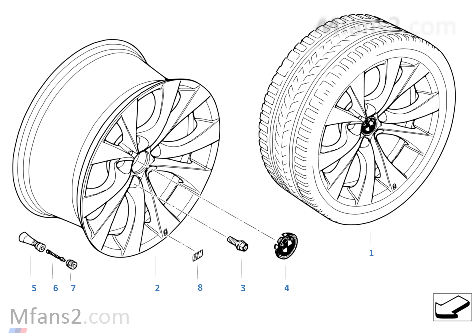 BMW 輕質合金輪輞 M V 型輪幅 227