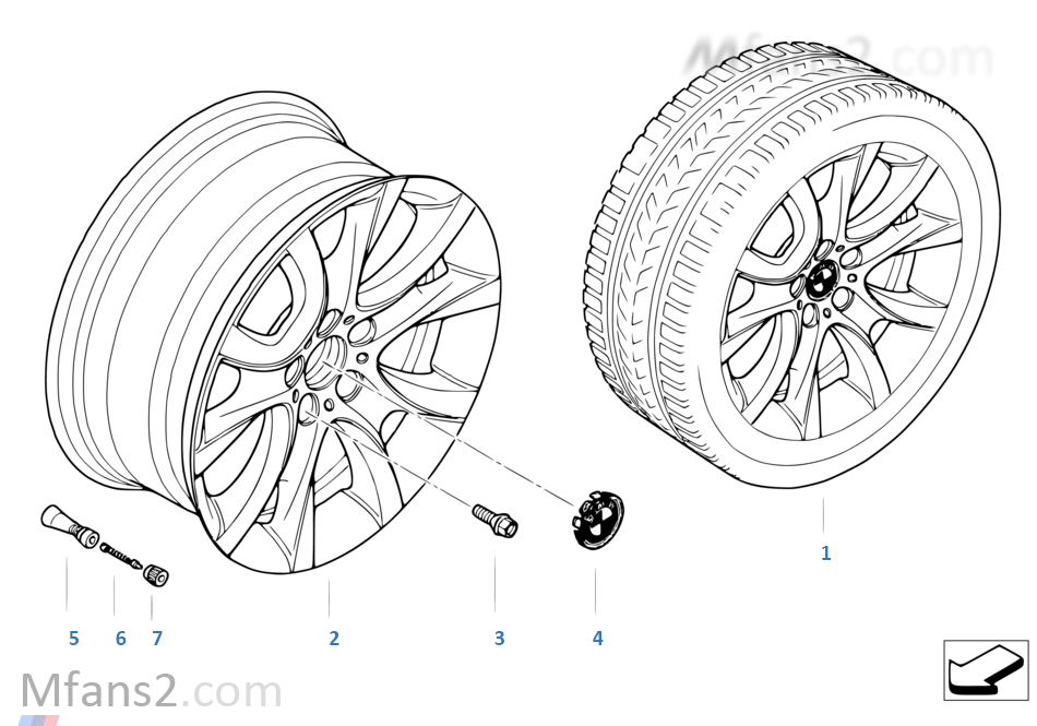 BMW 輕合金車輪 V 形輪輻 257