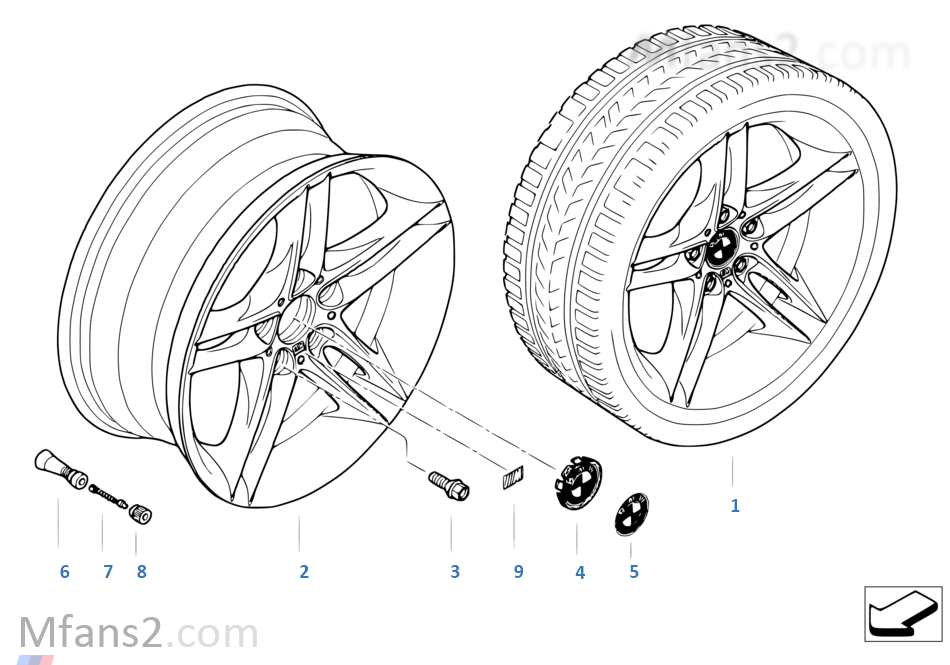 BMW 輕質合金輪輞 M 雙輪幅 224