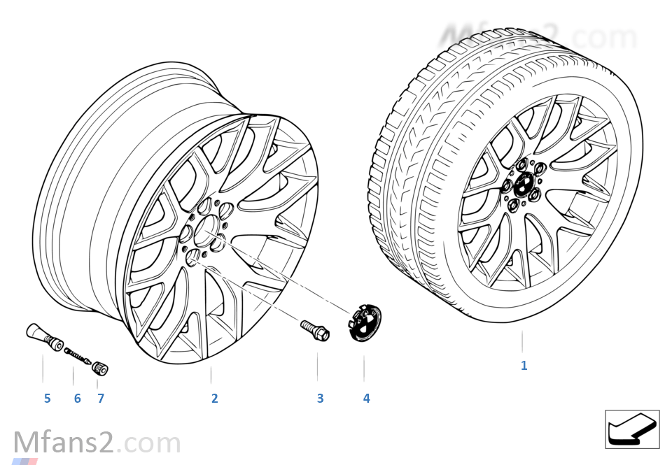 BMW 輕質合金車輪十字輪輻 177