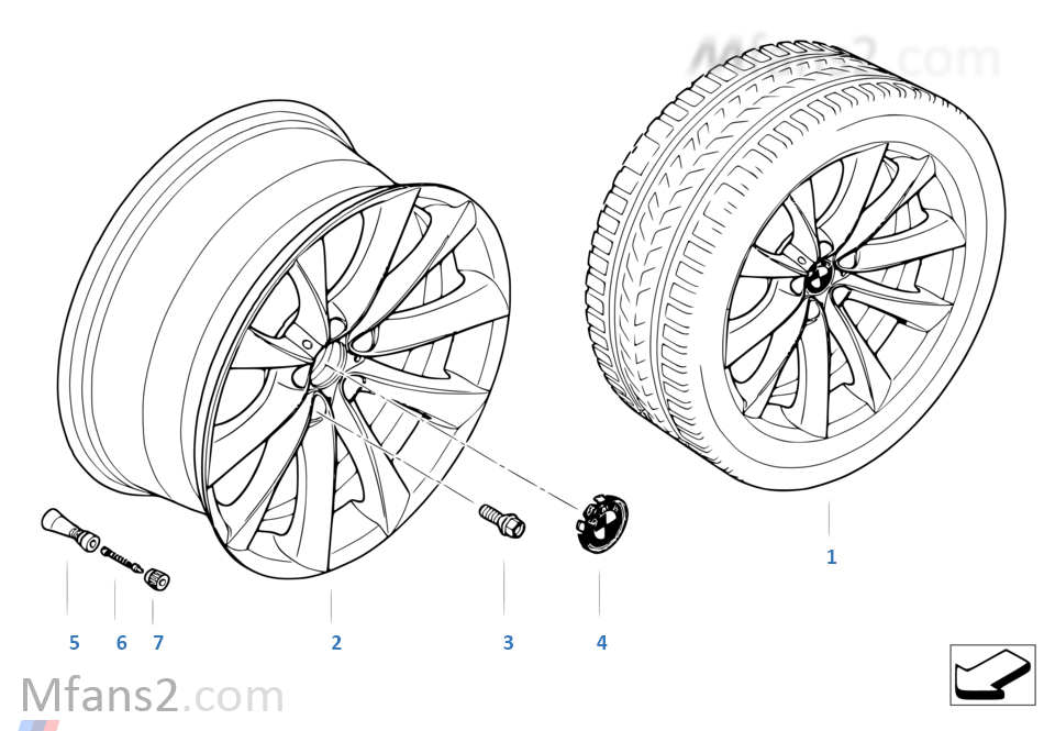BMW 輕質合金輪輞 V 形輪輻 239