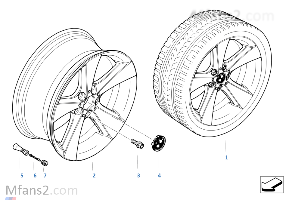 BMW 輕質合金輪輞 星形輪幅 128