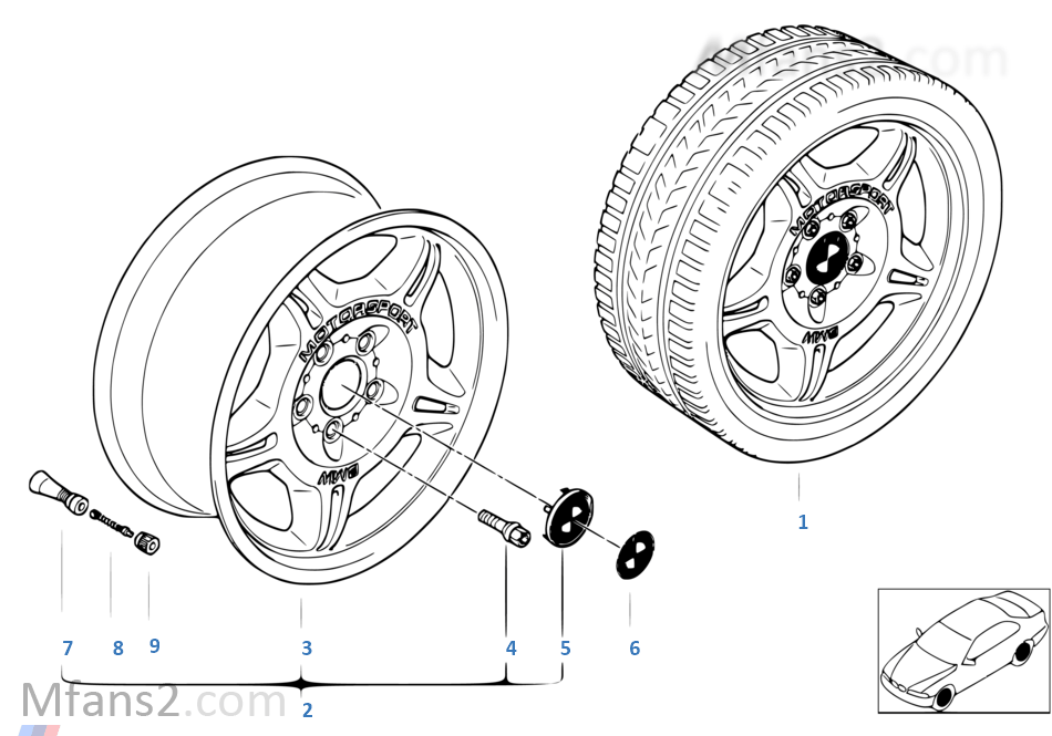 BMW 輕質合金輪輞 帶雙輪幅 鍛造