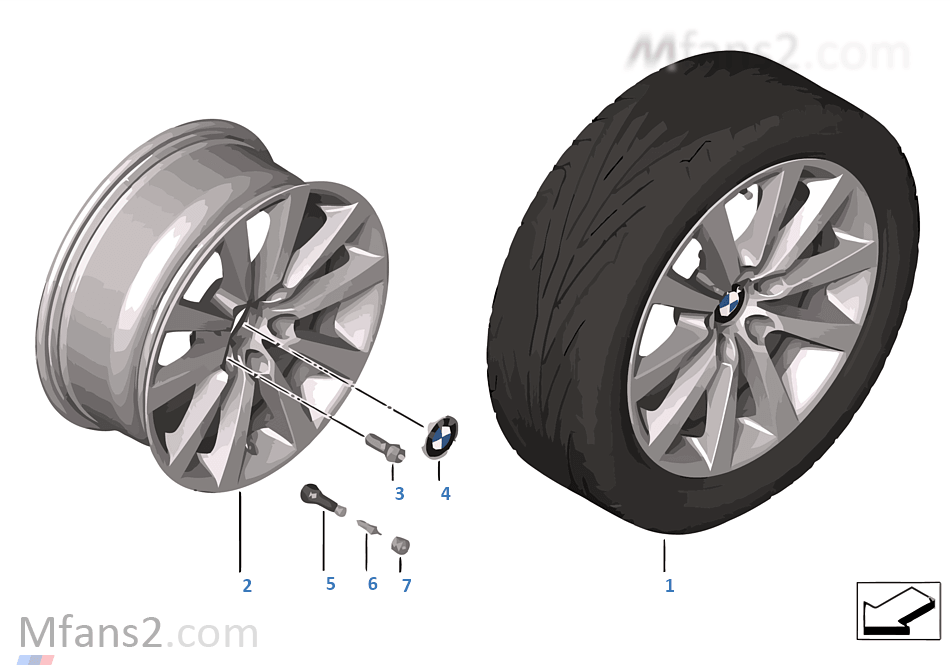 BMW 輕質鋁合金輪輞 V 型輪輻 328 - 18''