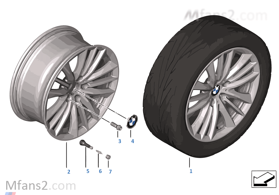 BMW 輕質鋁合金輪輞 W 式輪輻 332 - 19''