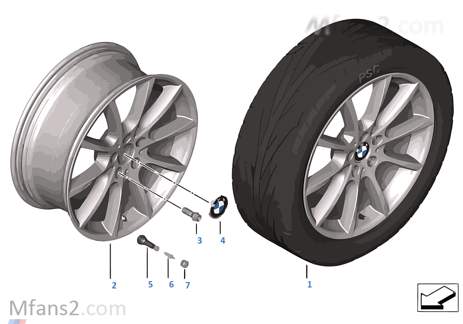 BMW 輕質鋁合金輪輞 V 式輪輻 281 - 20"