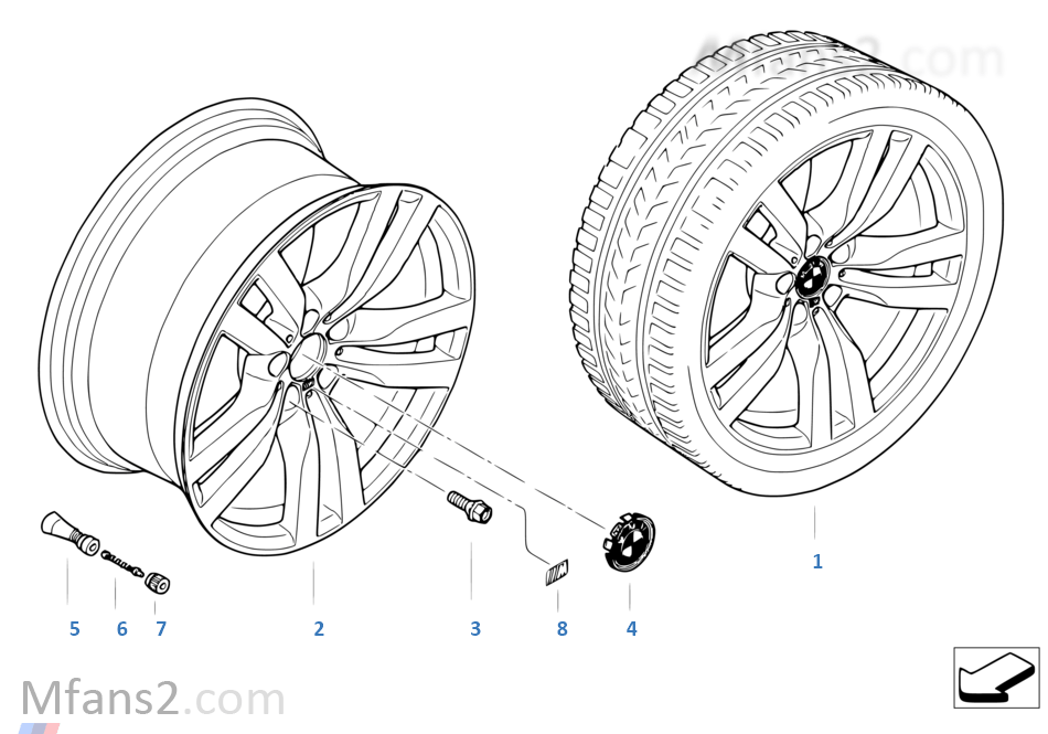 BMW alloy wheel, M Double Spoke 300