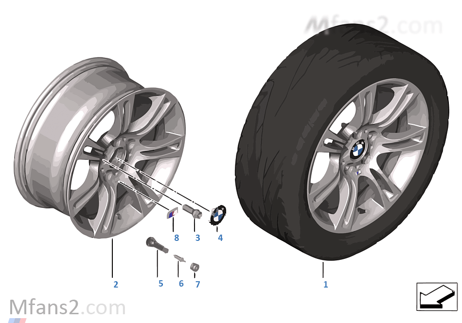 BMW 輕質鋁合金輪輞 M 雙輪輻 350 - 18''