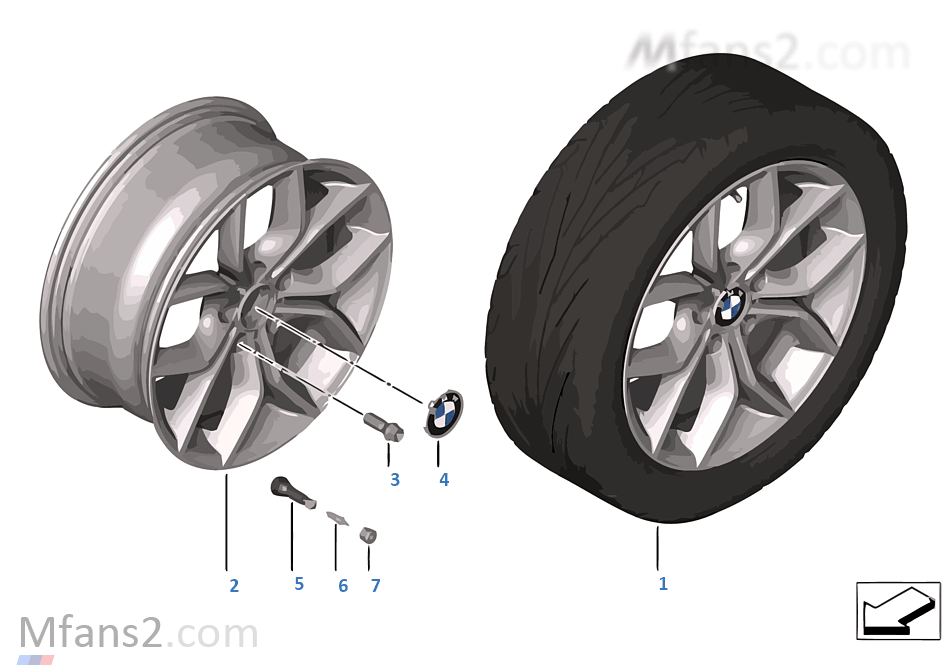 BMW 輕質合金輪輞 Y 式輪幅 308
