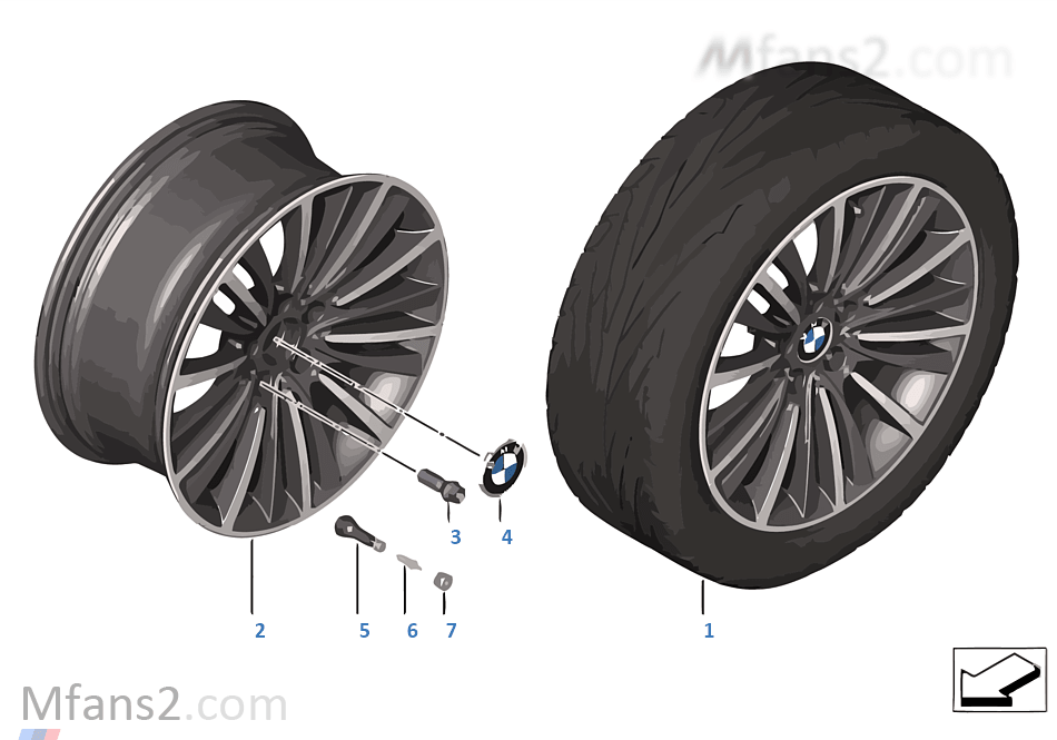BMW 輕質鋁合金輪輞 W 式輪輻 423 - 19''