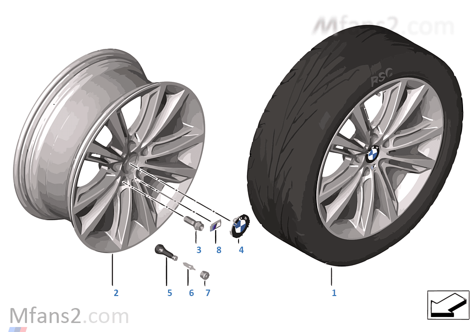 BMW 輕合金輪輞 M V 型輪輻 464