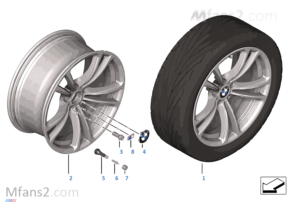 BMW 輕質合金輪輞 M 雙輪輻 409