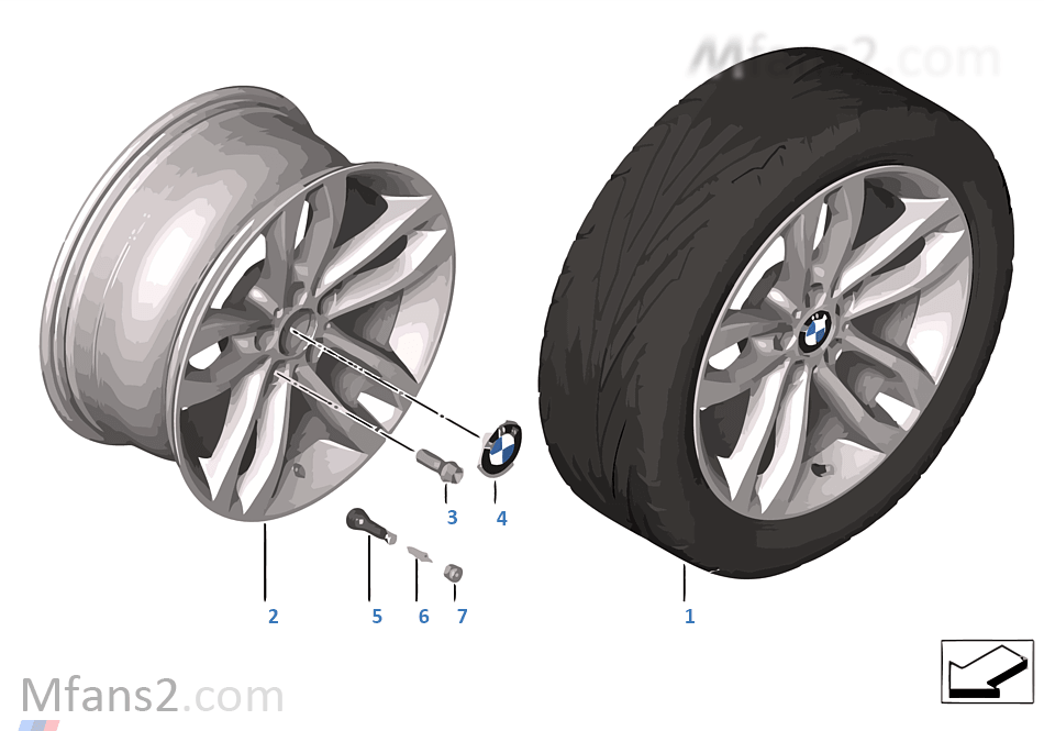 Roue AL BMW rayons doubles (style 424)