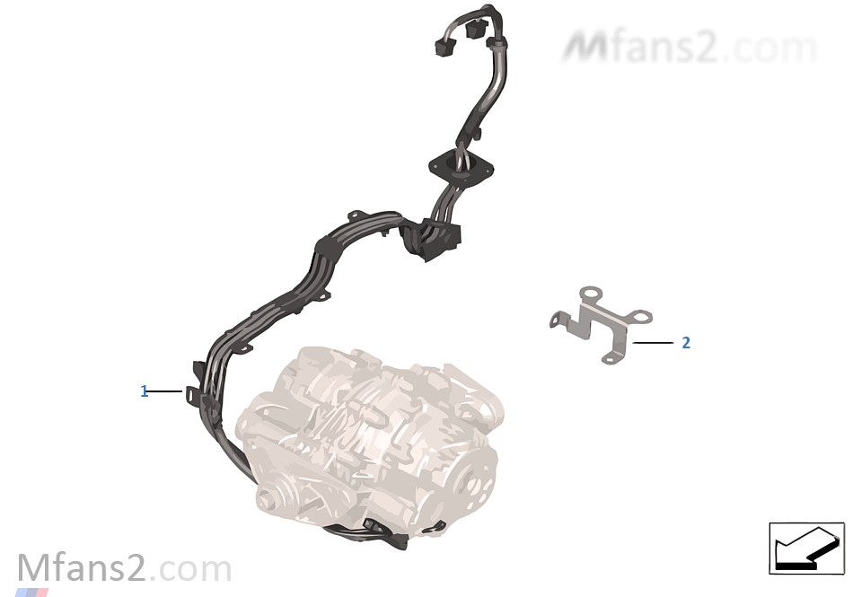 Wiring harness, rear differential