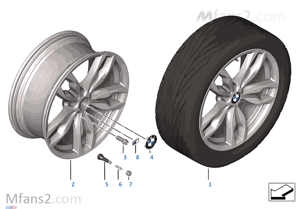 BMW 輕質鋁合金輪輞 M 雙輪輻 434 - 20''