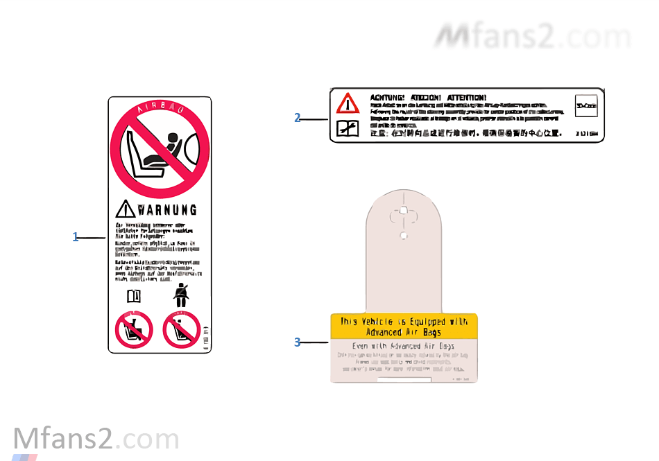 Informační štítek airbag