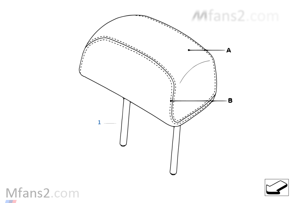 Individual M headrest, leather, rear, US