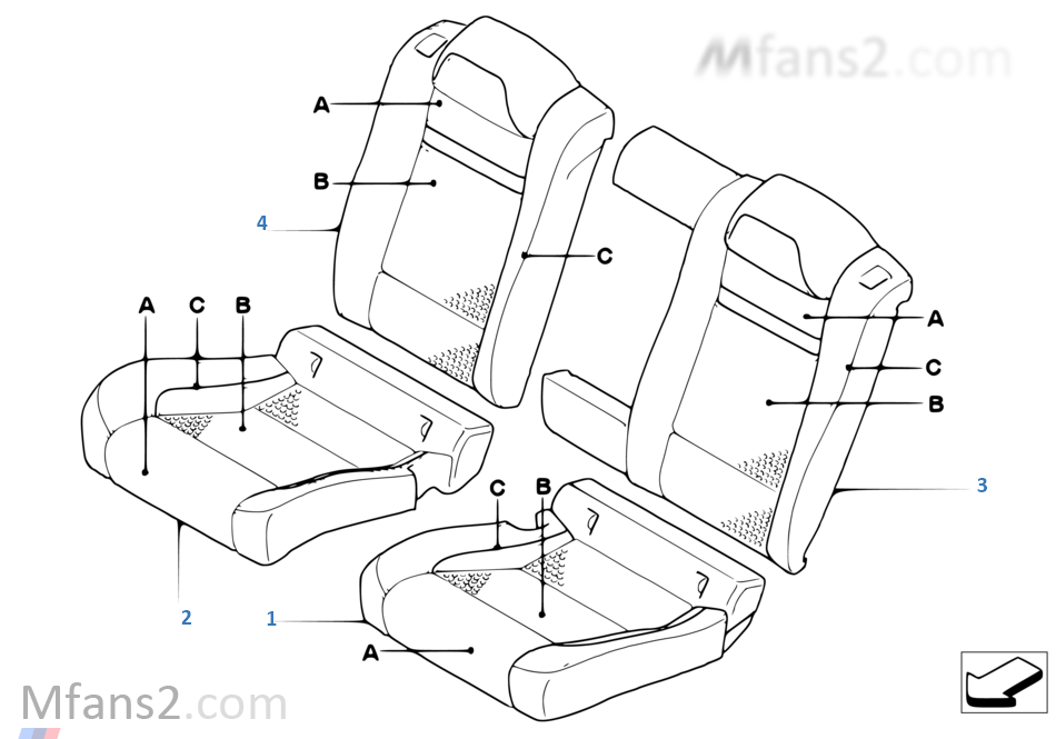 Indi. M cover, seat rear, perf. lthr, US