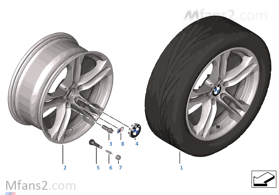 BMW 輕質鋁合金輪輞 M 雙輪輻 613 - 18''
