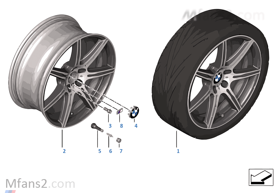 Roue all. BMW M rayons doubl. 601 — 20''