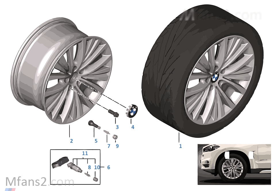 BMW 輕質鋁合金輪輞 多輪幅 448 - 19''