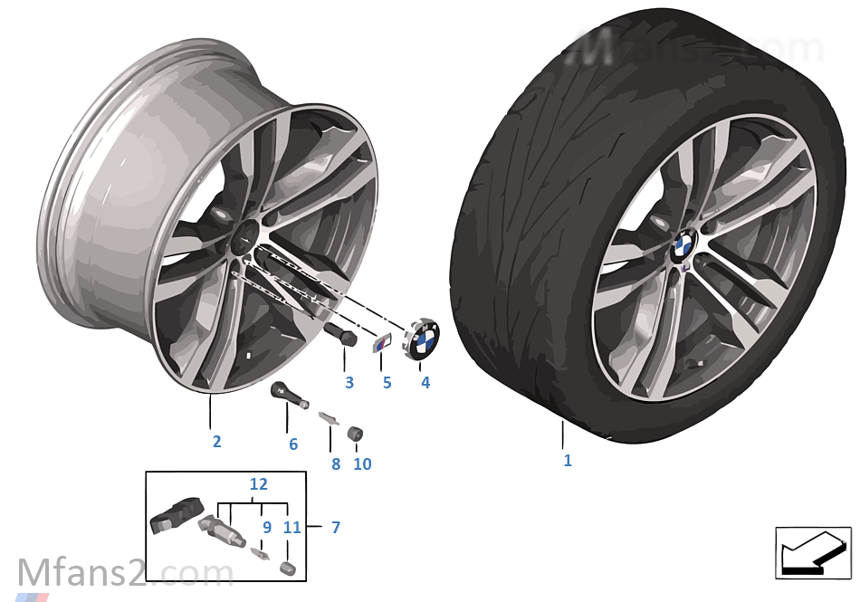 BMW 輕質鋁合金輪輞 M 雙輪輻 468 - 20''
