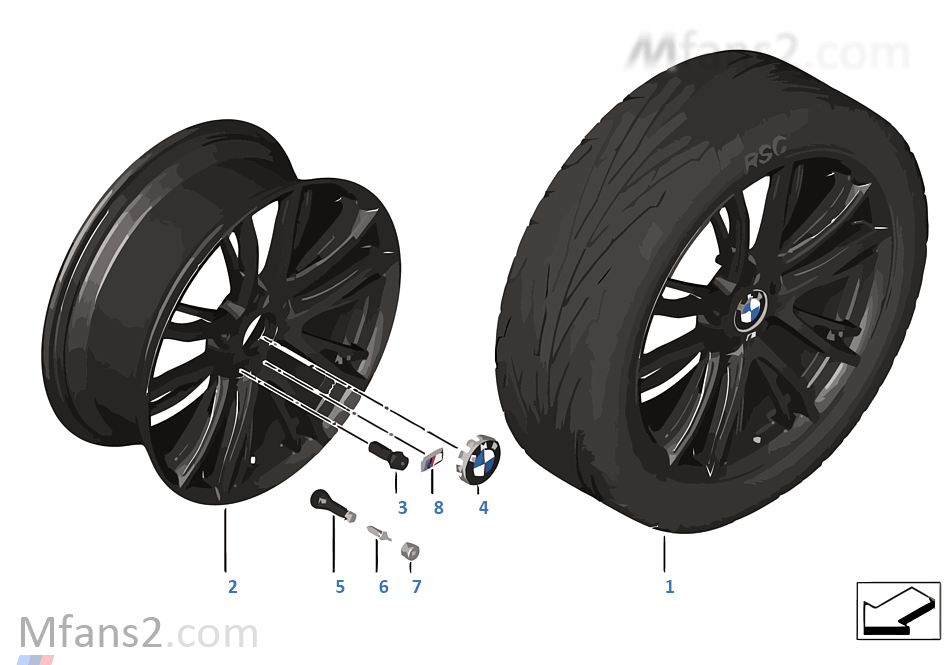 BMW 輕質鋁合金輪輞 M 雙輪輻 624 - 19''
