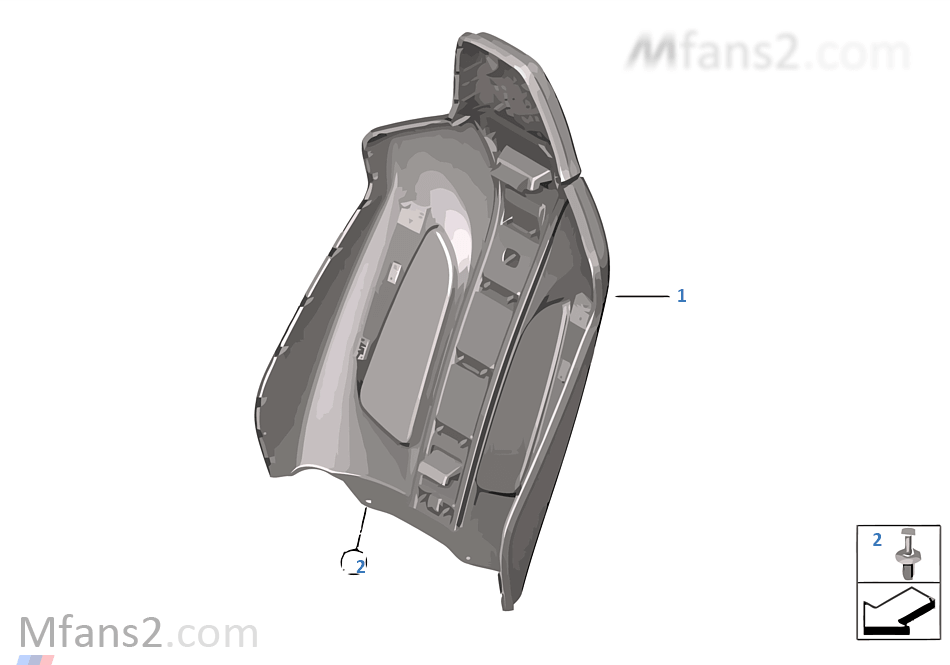 Seat, front, backrest trim covers