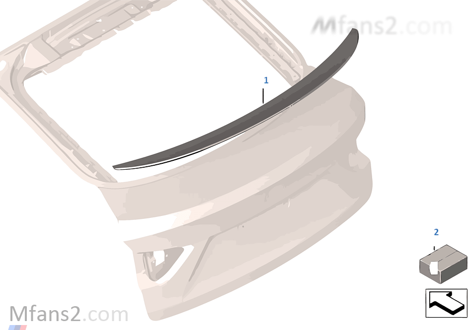 Trunk lid, mounting parts