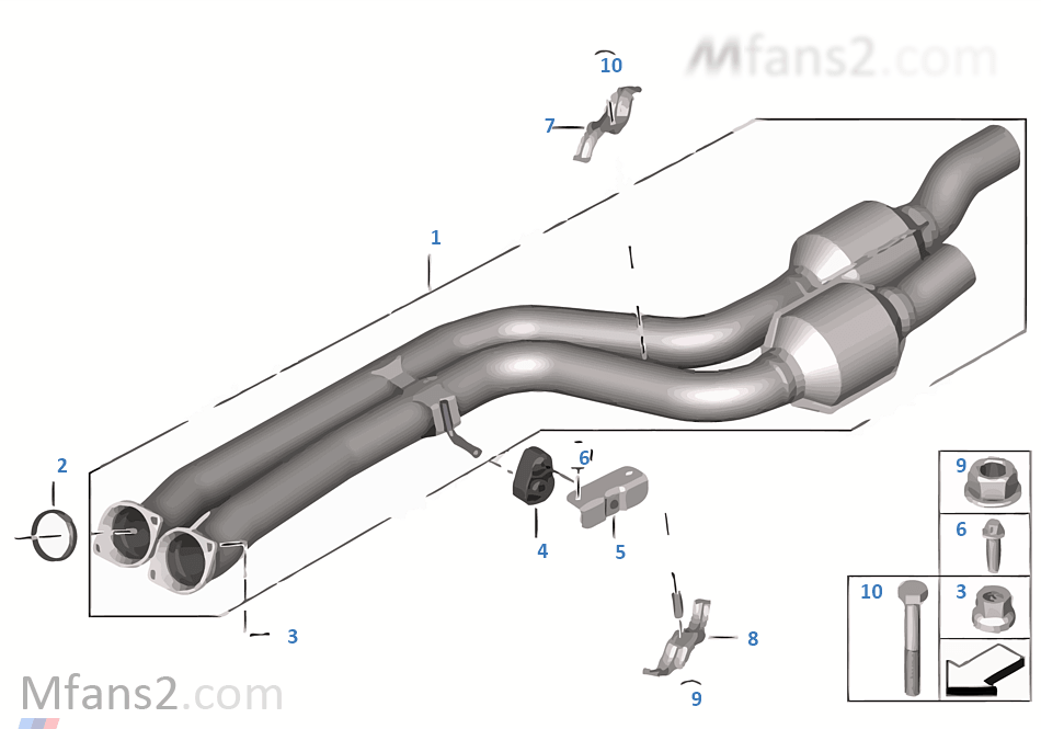 Front pipe, catalytic converter