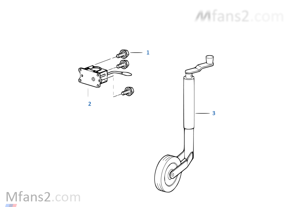 Trailer, individual parts, support wheel