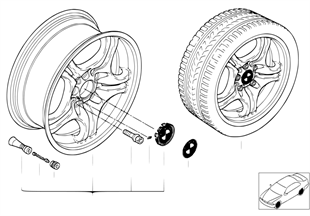 BMW 輕質合金輪輞 M 雙輪幅 68