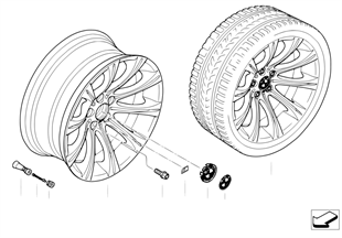 BMW alloy wheel, M radial spoke 166