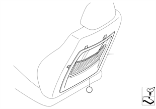 Retrofit, net bag at seat backrest