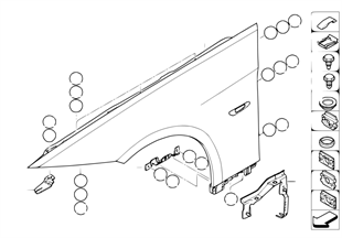 Panel lateral delantero/Piezas montaje