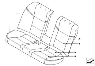 Individual cover, leather, seat rear