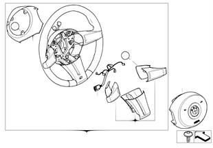 M Volante deportivo con airbag cuero