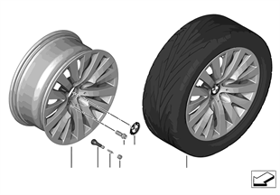 BMW 輕質鋁合金輪輞 V 型輪輻 254 - 18''