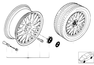 BMW l-alloy wheel, cross spoke comp.II 42