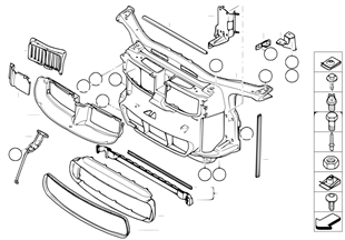 Front panel/body parts, engine compartm