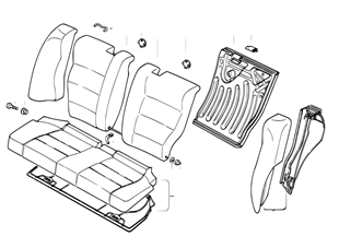 Seat, rear, backrest trim covers