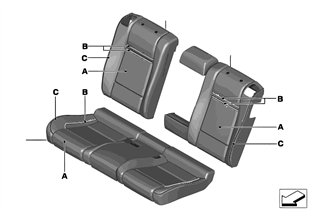 Indi. cover, leather, seat, rear (S4UKA)